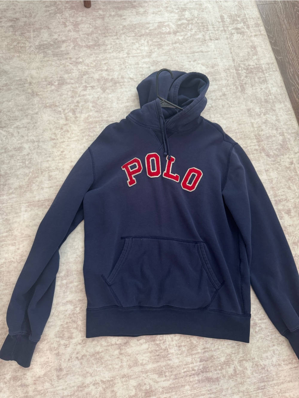 Polo by Ralph Lauren Navy Hoodie with Red POLO Lettering